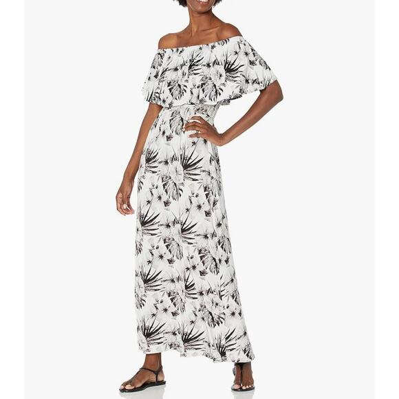 28 Palms Dresses & Skirts - 28 Palms Tropical Print Off Shoulder Maxi Dress Women's Size Medium - NWT